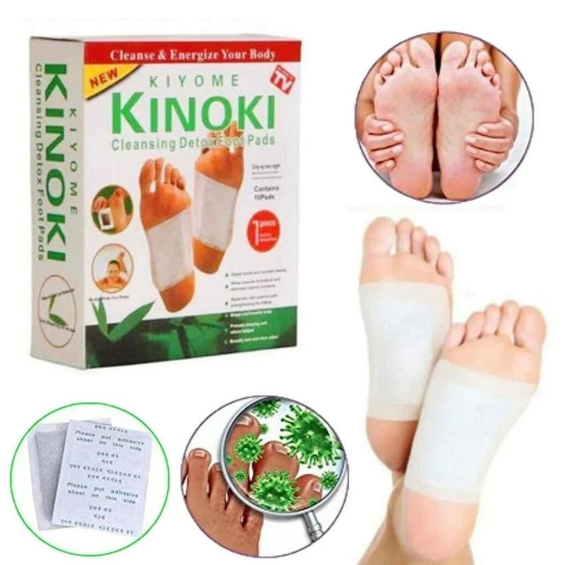 Kinoki Detox Foot Pads Patches 10-Pack with Natural Ingredients for Toxin Removal